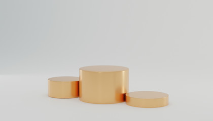 Abstract  Product Pedestal, podium in white background. concept scene stage showcase for product & cosmetic, minimal geometrical scene. promotion sale, banner, discount, presentation. 3D render