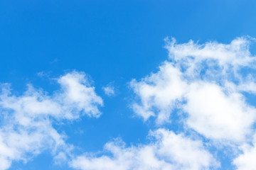 Beautiful blue sky with white clouds background