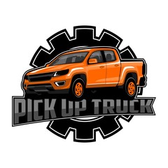 Fototapeta premium pick up logo design vector