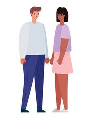 Woman and man avatar vector design