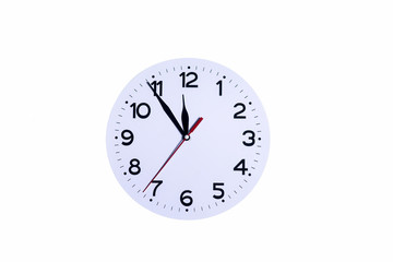 Clock on a white background with lunch break time