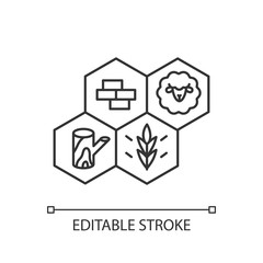 Strategy game pixel perfect linear icon. Tactical play, game night party activity thin line customizable illustration. Contour symbol. Resources vector isolated outline drawing. Editable stroke