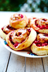 Obstkuchen mit Preiselbeeren