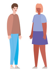 Obraz premium Woman and man avatar vector design