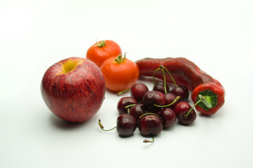 Fruta y verdura. Comida cruda y saludable