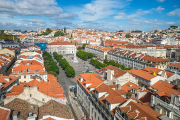 Fototapeta na wymiar Rosio square from above