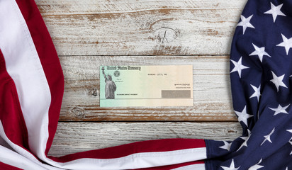 Economic impact check surrounded by United States due to Covid-19 pandemic situation on economy