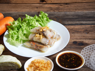 Spring rolls and rice paper.