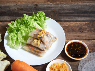 Spring rolls and rice paper.