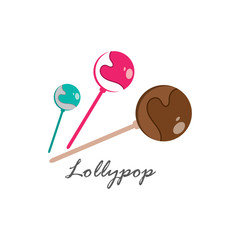 Sweet candy Lollipop  Realistic vector Background template Illustration