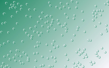 Abstract graphic with effervescing 3-D bubbles in light green with space for copy