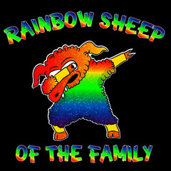 Rainbow Sheep Of The Family Dabbing Rainbow Sheep Funny Gay lesbian Parade Pride 2020 T-Shirt Print Design Isolated Vector Illustration 