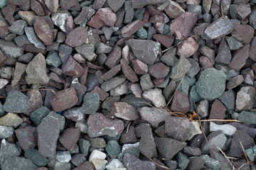 Close up view of the stone on the railway