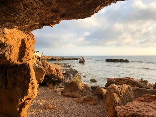 rocky coast of the sea