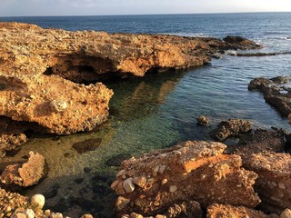 rocky coast of the sea