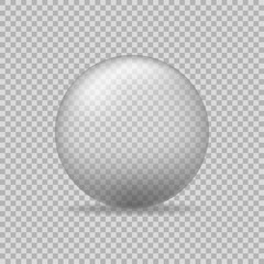Transparent ball in modern style on transparent background. Isolated vactor