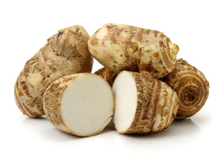 Taro on white background