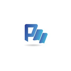 p letter with flag logo design template