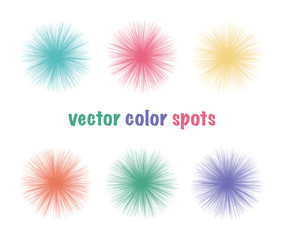 Set of vector bright color fur spots. Bright circles. Summer color abstract shapes
