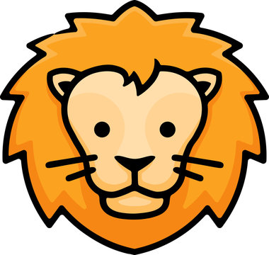 Lion Head Doodle Sketch Icon