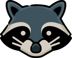 Raccoon Head Doodle Sketch Icon