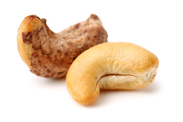cashew nuts on white background 