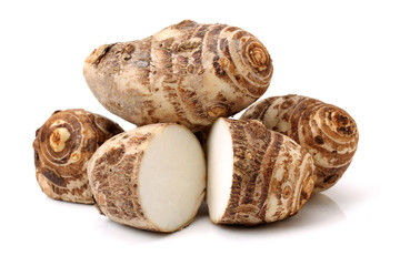 Taro on white background