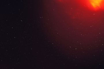 Lens Optical Flare Film Dust Overlay Effect Vintage Abstract Bokeh and Light Leaks Photo with Retro Camera Defocused Blur Reflection Bright Sunlights. Use Screen Overlay Mode for Photo Processing.