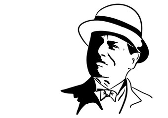 black and white portrait of a man