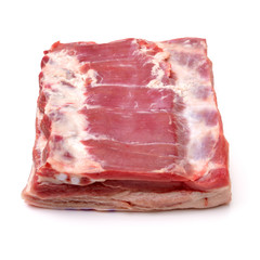 Pork belly on white background