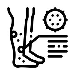 rash dermatitis on legs icon vector. rash dermatitis on legs sign. isolated contour symbol illustration