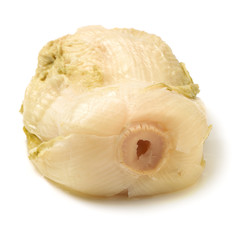 Pickled Chinese cabbage on white background