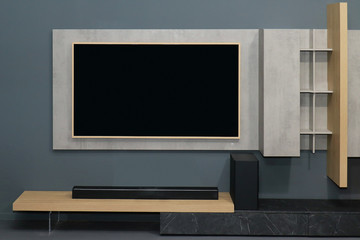 Large TV in modern interior