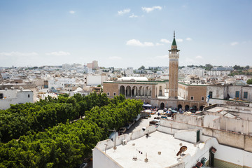 
TUNIS, TUNISIA: Avenue Habib Bourguiba near the monumental clock, 15 May 2015, immediately after...
