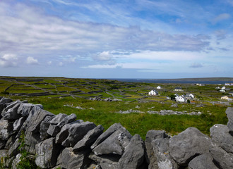 View of rock walls on ran islands