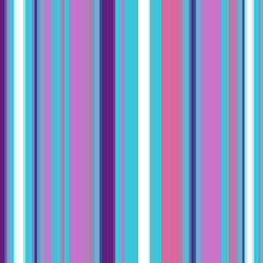 Seamless pattern of vertical stripes of white, blue, turquoise colors, light and dark shades of purple, lilac.  Great for decorating fabrics, textiles, gift wrapping, printed materials, advertising.