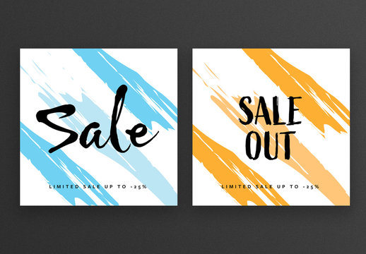 Sale Social Media Post Layouts with Abstract Backgrounds