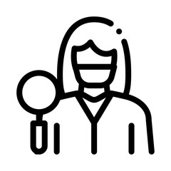 researcher dermatologist doctor icon vector. researcher dermatologist doctor sign. isolated contour symbol illustration