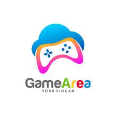 Game Cloud logo vector template, Creative Cloud Gamepad logo design concepts, Icon symbol