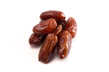 Pitted Dates on a White Background