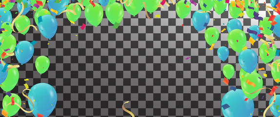 Group of Colour Glossy Helium Balloons Background. Set of Balloons for Birthday