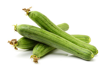 fresh loofah on the white background 