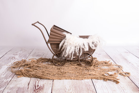 carrito newborn fotografia mu&ntilde;eca