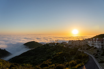 sunset over the clouds catalina laguna beach california