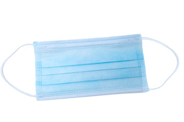 Protective face mask on a white background to protect and prevent the spread of the virus, flu, and pollution. Cover mouth and nose with a mask.