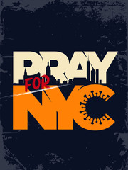 Corona Virus T-shirt​ Design vector.  Covid-19 Poster Design.  Pray for NYC