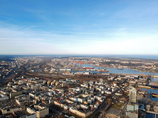 Polish city of Gdynia view from high.
