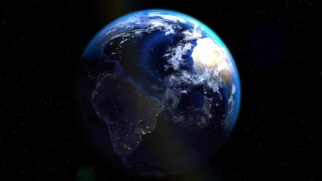 alejamiento y zoom del planeta tierra  desde el espacio y el continente Africano