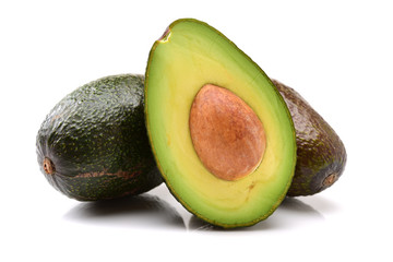 Avocado on a white background