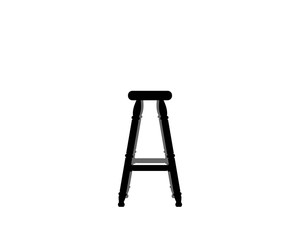 Black silhouette of a bar or kitchen stool, vector illustration